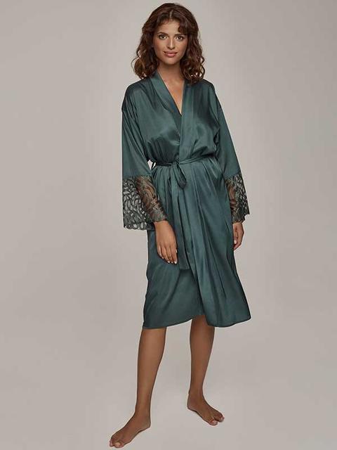 Szlafrok EMERALD satynowy